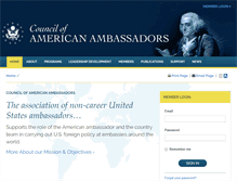 Tablet Screenshot of americanambassadors.org